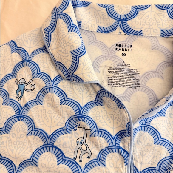 Roller Rabbit Blue Short-Sleeve Pj Set - Picture 4 of 5